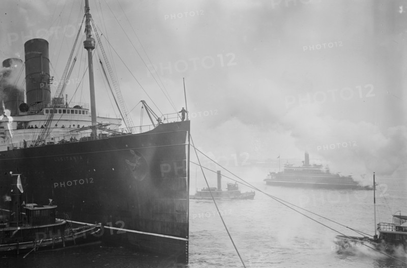 LUSITANIA -- Ship with fans, 1914. Creator: Bain News Service.