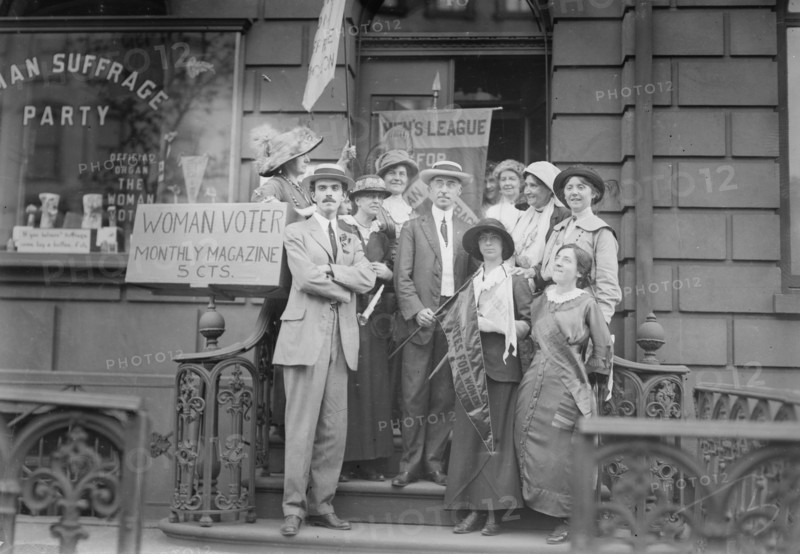 R.C. Beadle, A.H. Brown, and suffragettes, 1913. Creator: Bain News Service.