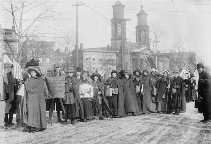 Rosalie Jones, Ida Craft - suffrage hikers, 1913. Creator: Bain News Service.