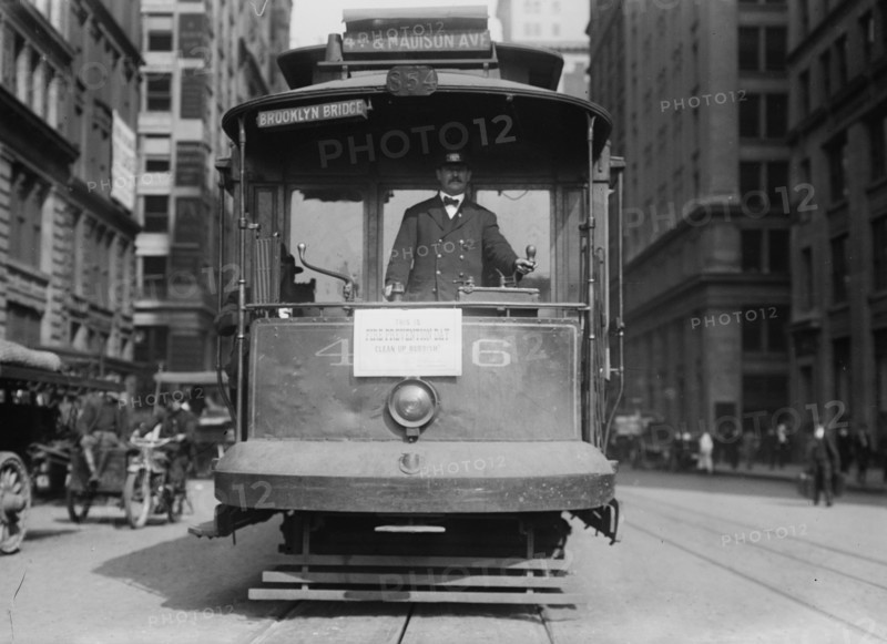 Clean Up day -- street car -- 4th and Madison Ave., 1914. Creator: Bain News Service.