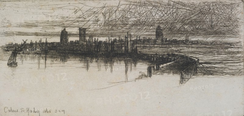 Little Calais Pier, 1865. Creator: Francis Seymour Haden.