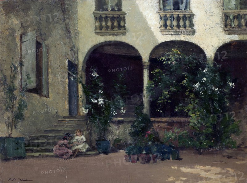 The court of the Oleanders, 19th century. Creator: Alfred Withers.