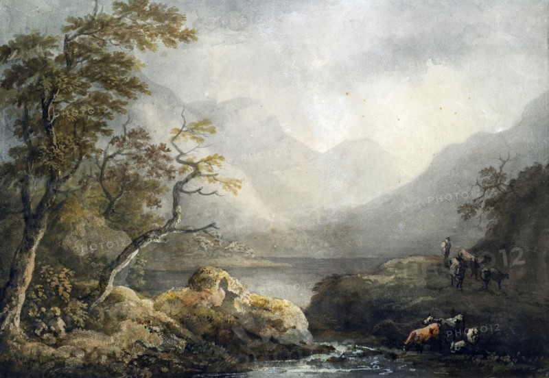 Mountain lake, 1809. Creator: Benjamin Barker.
