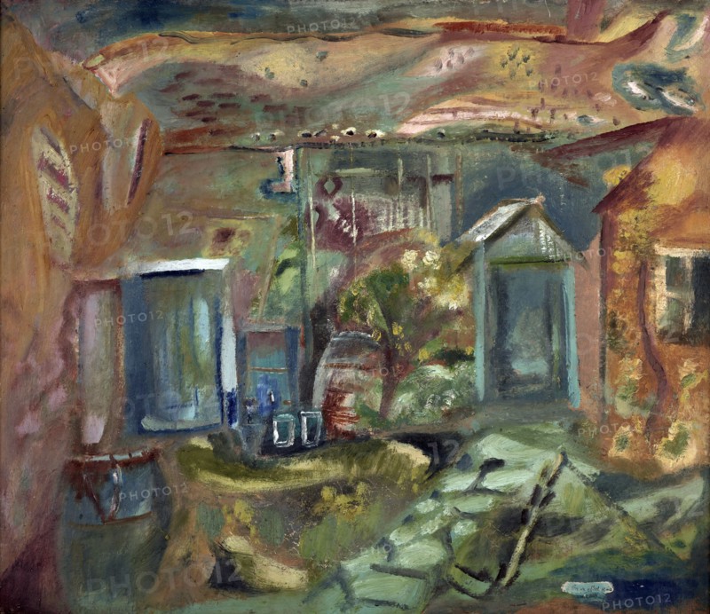 Purbeck courtyard, early afternoon, 1944. Creator: Frances Hodgkins.