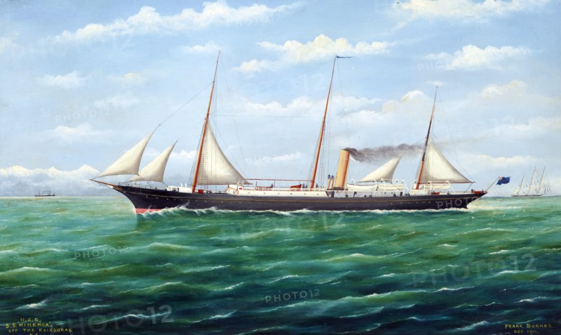 N.Z.G. S.S. Hinemoa off the Kaikouras, NZ, 1911. Creator: Frank Barnes.
