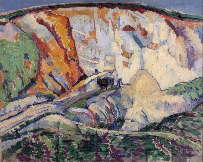The chalk cliff, 1918. Creator: Frederick James Porter.