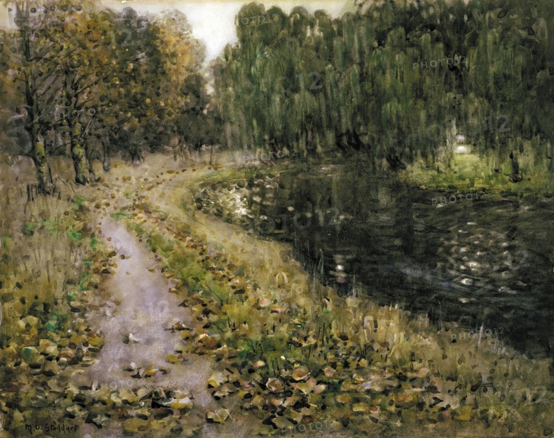 Riverside, autumn,  c1930. Creator: Margaret Stoddart.