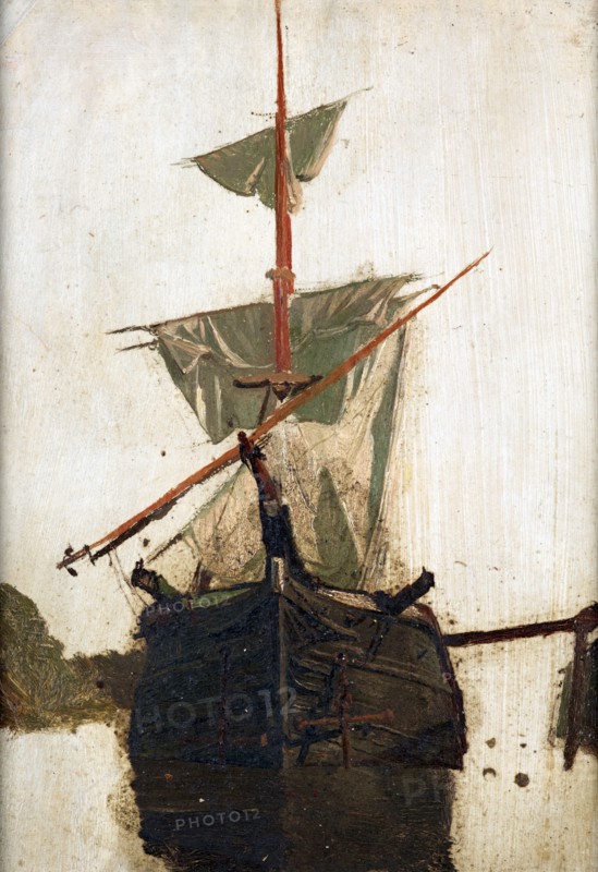 Sketch of a sailing ship  no. 2,  c1867-1870. Creator: Petrus van der Velden.
