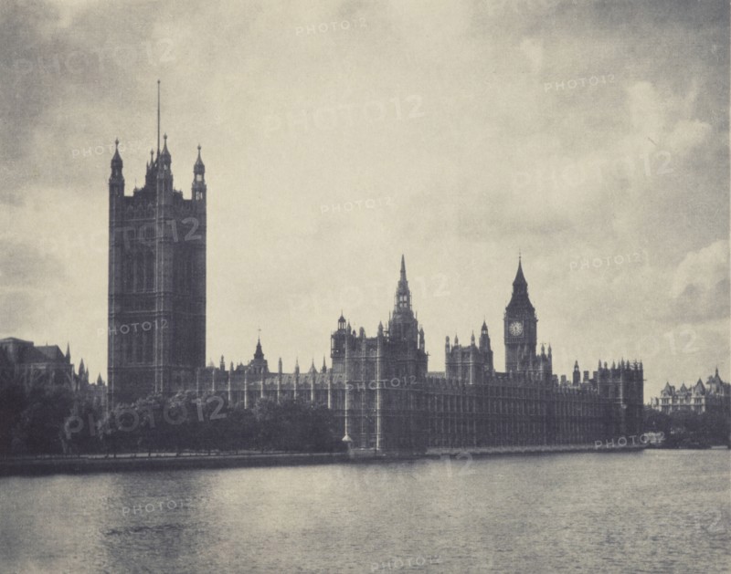 The houses of parliament. From the album: Photograph album - London, 1920s. Creator: Harry Moult.