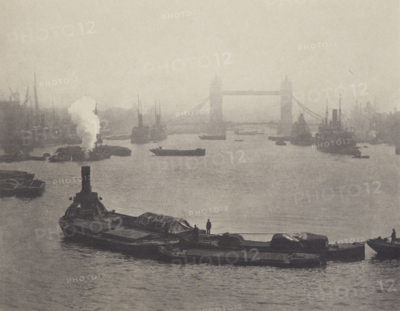 The Pool of London from London Bridge. From the album: Photograph album - London, 1920s. Creator: Harry Moult.