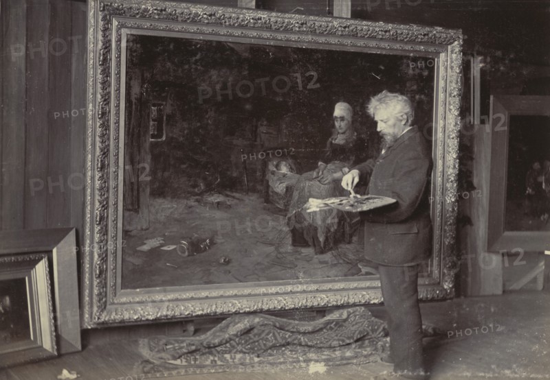 Petrus van der Velden at work, 1890s. Creator: Unknown.