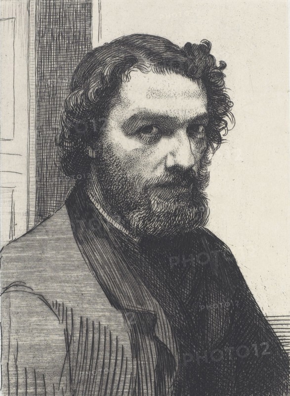 Portrait of Alphonse Legros, 1861. Creator: Felix Bracquemond.