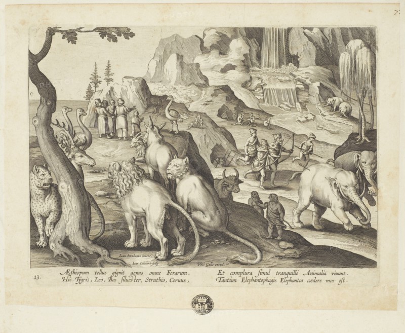 Venationes ferarum, avium, piscium (Hunts of wild animals, birds and fish). Plate 13, 1596. Creator: Hans Collaert the Younger.
