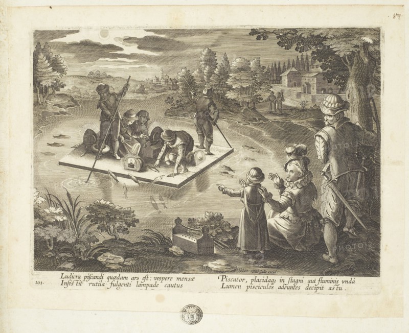Venationes ferarum, avium, piscium (Hunts of wild animals, birds and fish). Plate 101, 1596. Creator: Hans Collaert the Younger.
