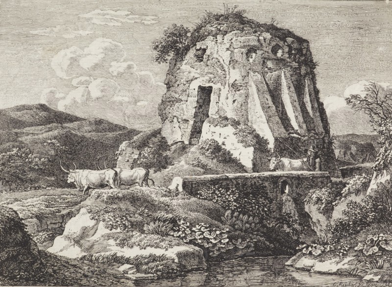 Ancient tomb in Via Nomentana, 1792. Creator: Johann Christian Reinhart.