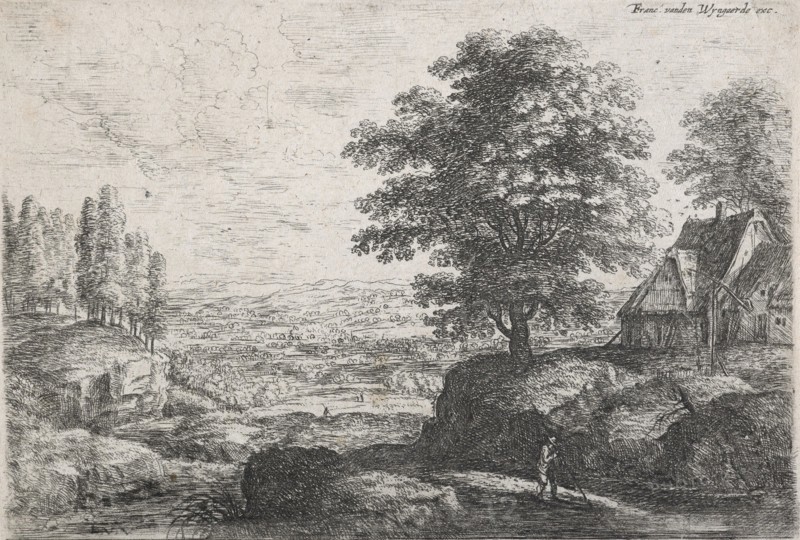 Landscape with a man with a walking stick,  Mid 17th century. Creator: Lucas van Uden.