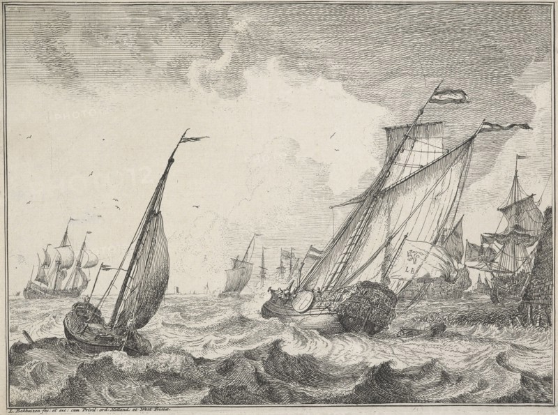 Seascapes with views of the Ij and Amsterdam, Rotterdam, Katwijk, etc. Untitled, 1701. Creator: Ludolf Bakhuizen.