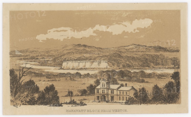 Manawatu Block from Westoe,  c.1878. Creator: Edith Stanway Halcombe.