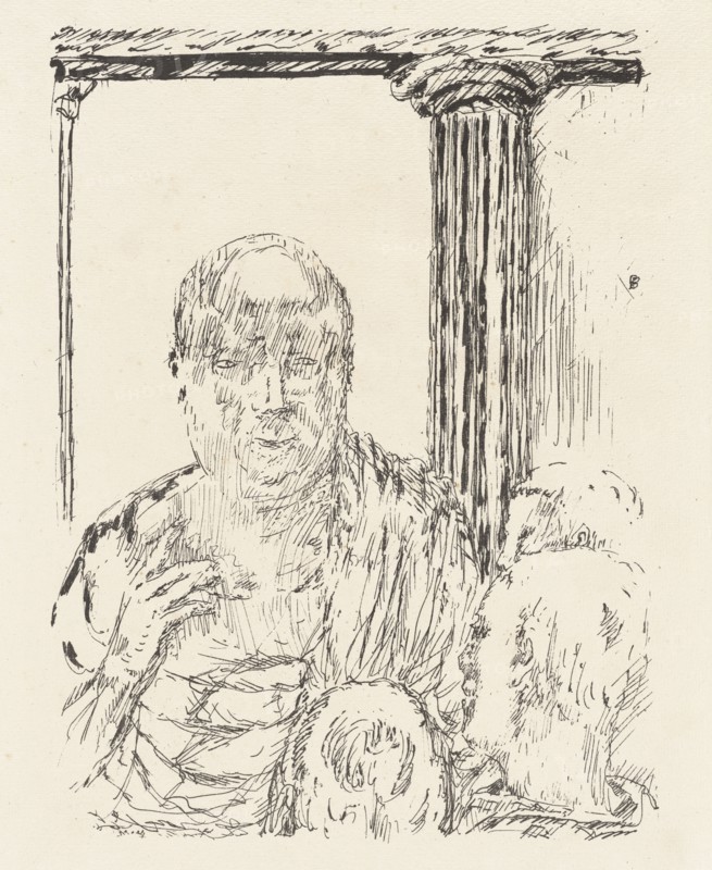 Man talking to others by a column. Creator: Pierre Bonnard.
