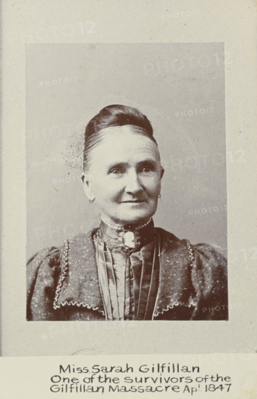 Miss Sarah Gilfillan. One of the survivors of the Gilfillan Massacre Apl 1847,  c.1860. Creator: Unknown.