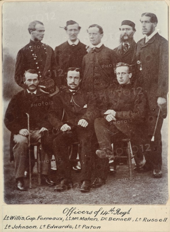 Officers of 14th Regt. - Willis, Ferneaux, McMahon, Dr Bennett, Russell, Johnson, Edwards..., c.1900 Creator: William Francis Gordon.