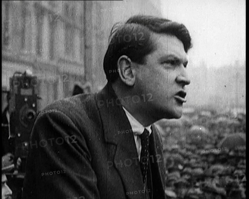 Irish Chairman of the Provisional Government Michael Collins Giving a Speech to Crowds..., 1922. Creator: British Pathe Ltd.