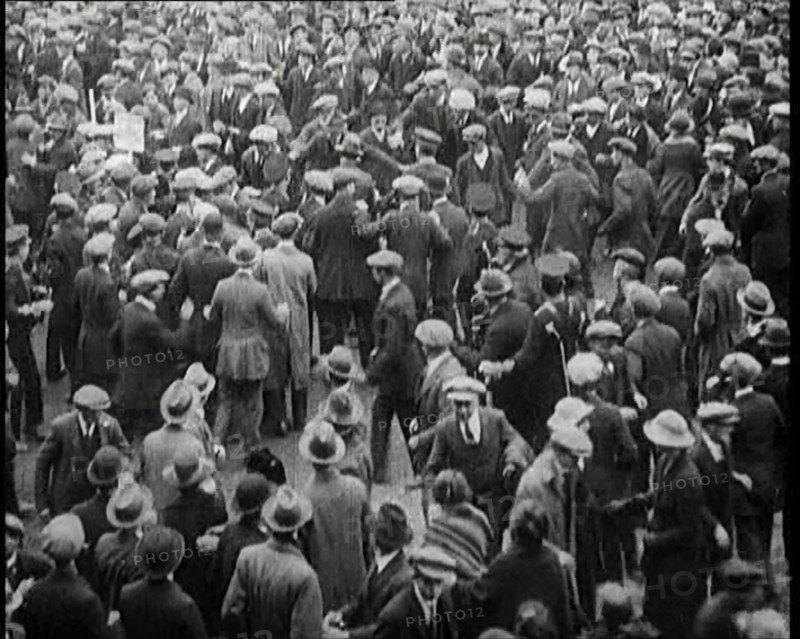 Disruptions and Fighting Breaking Out in the Crowd During a Speech by the Irish Chairman..., 1922. Creator: British Pathe Ltd.