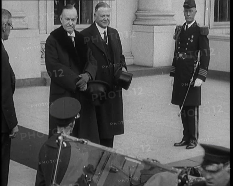 Former President Calvin Coolidge and President Herbert C Hoover at the Inauguration of..., 1929. Creator: British Pathe Ltd.
