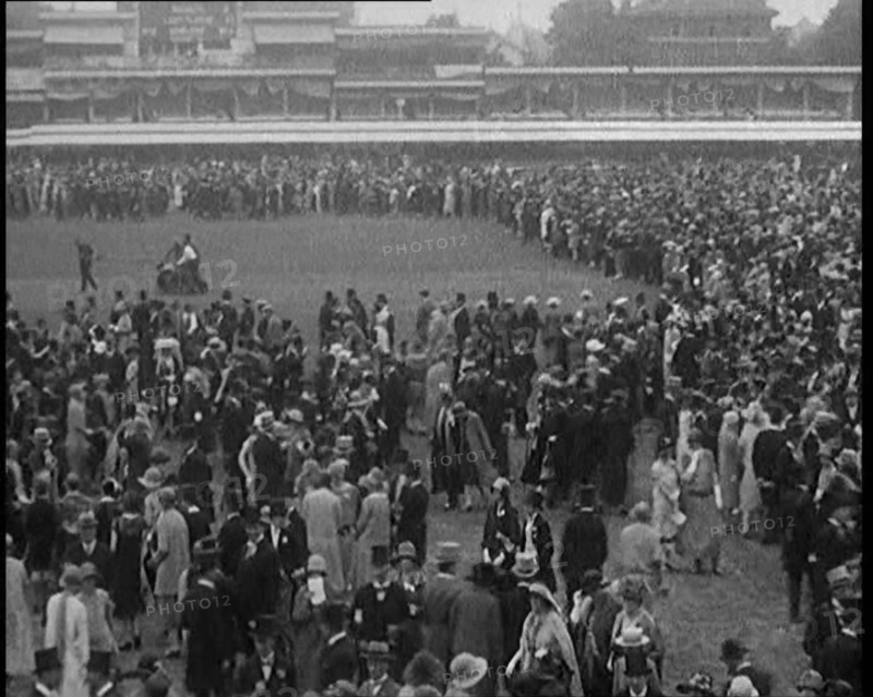 High Angle View of a Large Crowd at a Cricket Match, 1920. Creator: British Pathe Ltd.