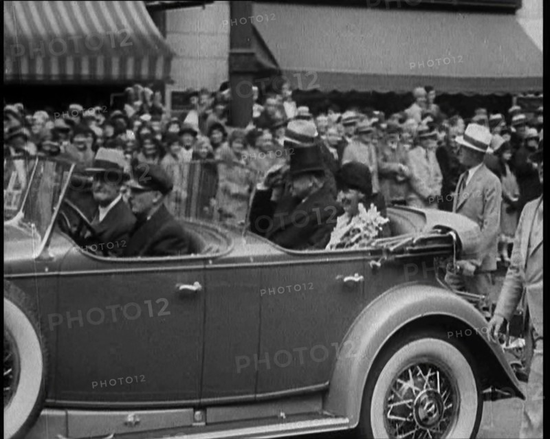 United States of America's President Herbert Clark Hoover and the First Lady Lou Henry Hoover...1930 Creator: British Pathe Ltd.
