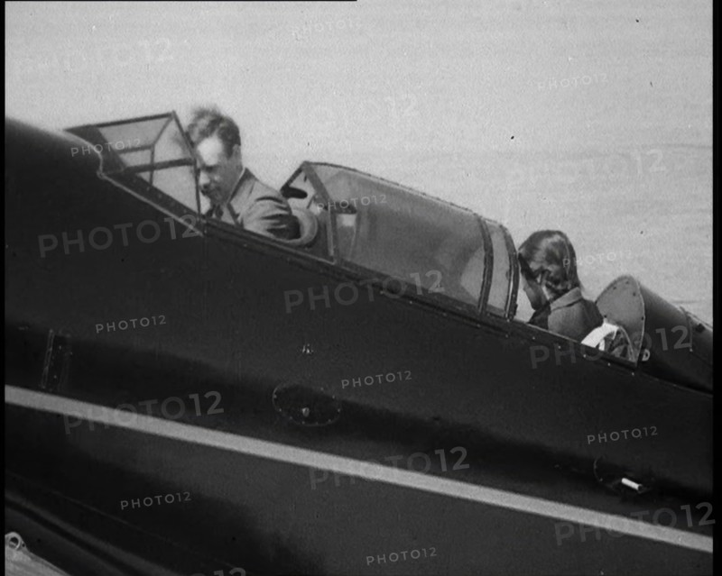 American Aviator Charles Augustus Lindbergh and His Wife Anne Morrow Lindbergh on Their Air..., 1930 Creator: British Pathe Ltd.