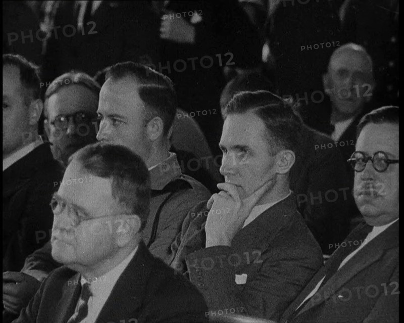 Bruno Richard Hauptmann in a Courtroom During His Trial in the Lindbergh's Kidnapping Case, 1930s. Creator: British Pathe Ltd.