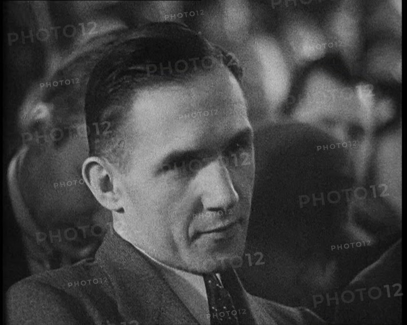 Bruno Richard Hauptmann in a Courtroom During His Trial in the Lindbergh's Kidnapping Case, 1930s. Creator: British Pathe Ltd.