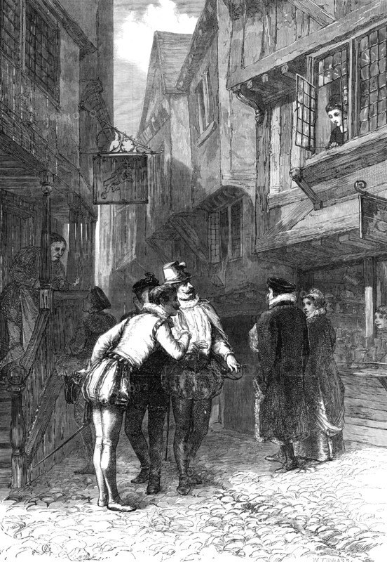 Gallants, by A. C. Gow,...Winter Exhibition of the Institute of Painters in Water Colours, 1869. Creator: W Thomas.