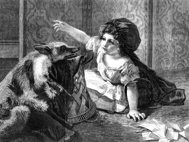 Red Riding Hood, by Mrs. Anderson, in the exhibition of the Society of British Artists, 1868. Creator: W Thomas.