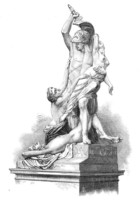 The Rape Of Polyxena, by Professor Pio Fedi, in the Loggia at Florence, 1868. Creator: Unknown.