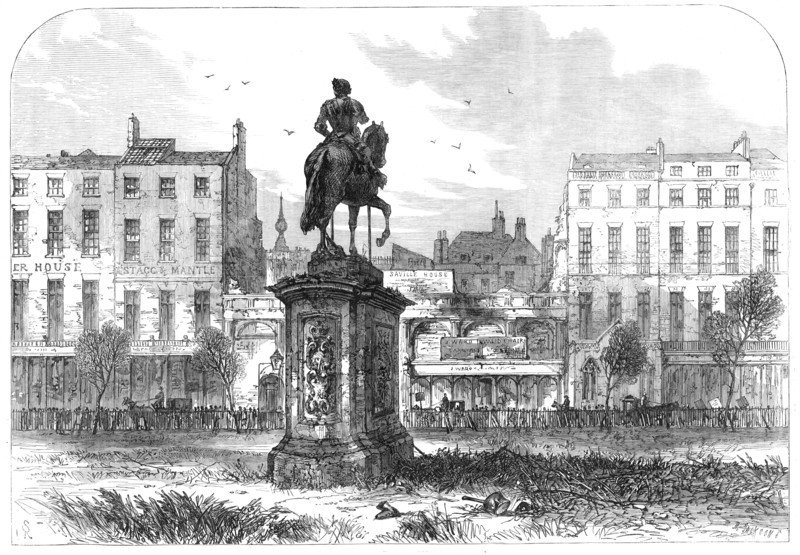 A sketch in Leicester-Square, 1868. Creator: Unknown.