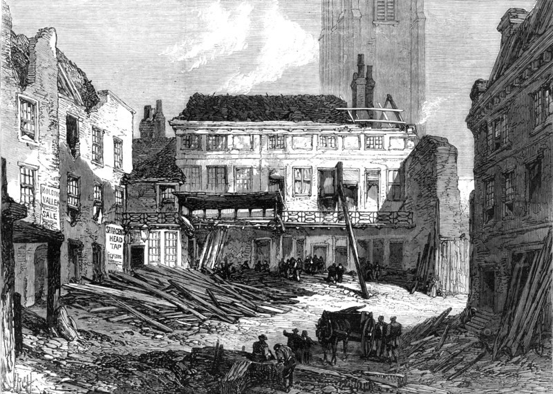 Demolition of the Saracen's Head, Snow-Hill, 1868. Creator: RCH.