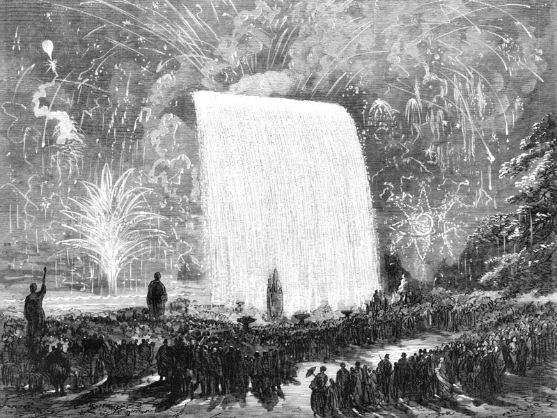 Fireworks at the Crystal Palace, 1869. Creator: Unknown.
