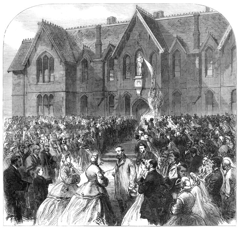 Opening of the Albert Infirmary...the statue of the late Prince Consort, Bishops Waltham..., 1865. Creator: Unknown.