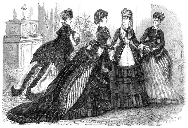 Paris fashions for April, 1869. Creator: Unknown.