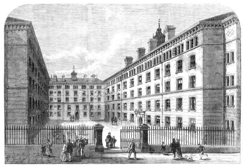 Peabody-Square, Westminster, for the dwellings of the poor, 1869. Creator: Unknown.