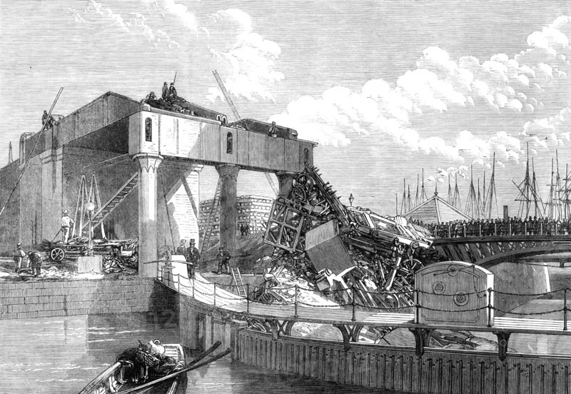Scene of the railway accident at Swansea, 1865. Creator: Unknown.