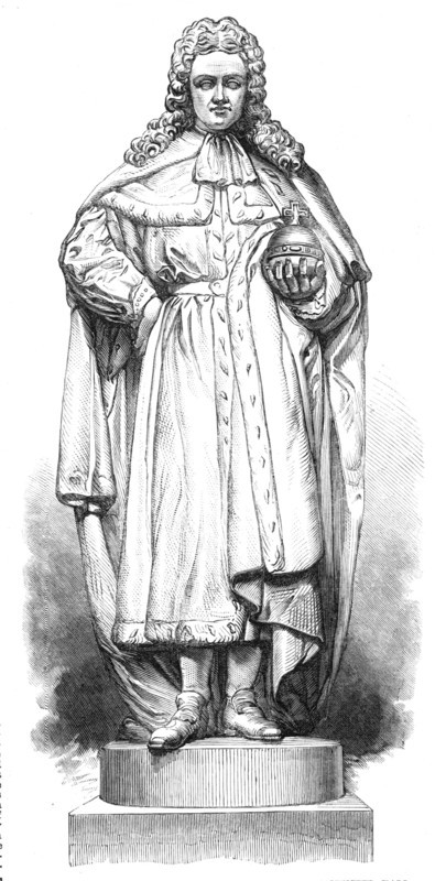 Statue of William III., by T. Woolner, in Westminster Hall, 1868. Creator: Unknown.