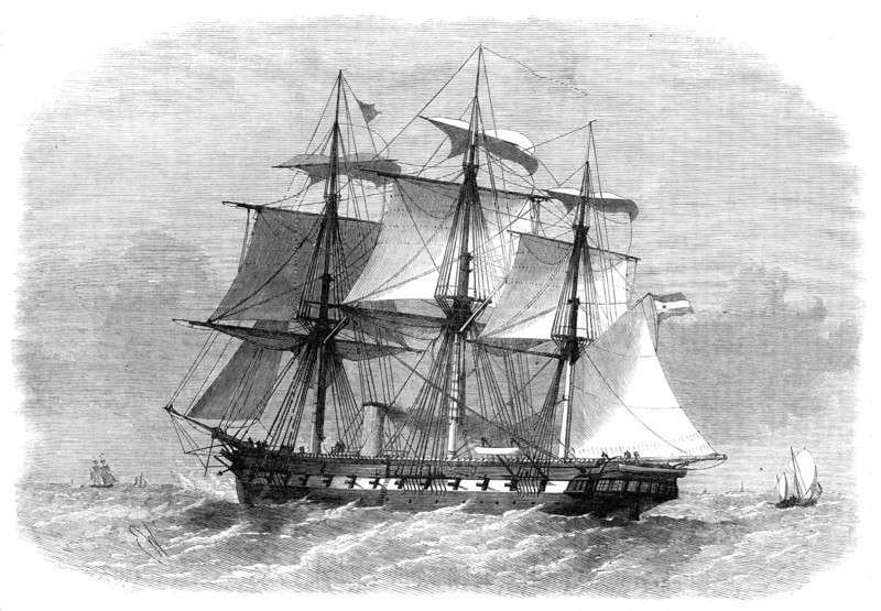 The Austrian frigate Radetzky, lately blown up at Lissa, 1869. Creator: Unknown.