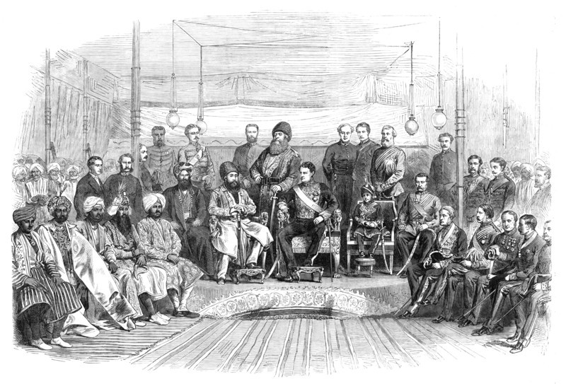 The Durbar at Umballah: meeting of the Governor-General of India and the Ameer of Cabul, 1869. Creator: Unknown.
