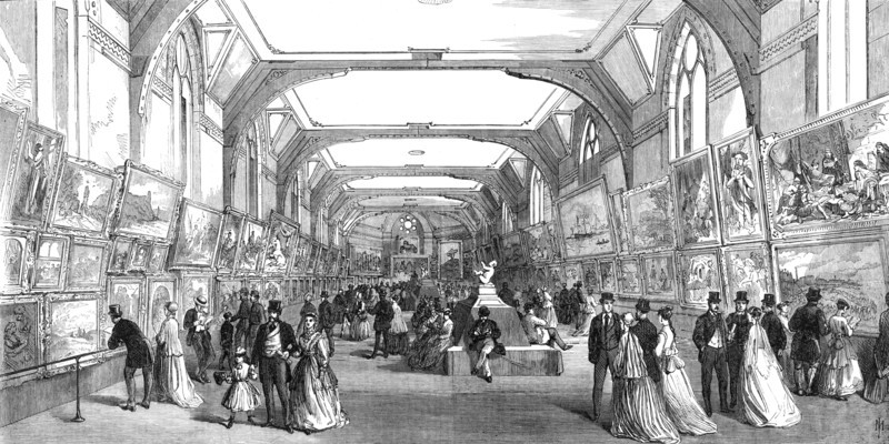The Leeds Exhibition: the Gallery of British Living Painters in Oil, 1868. Creator: Mason Jackson.
