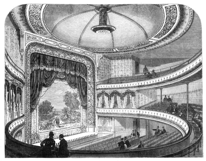The new Globe Theatre, Strand, 1869. Creator: Unknown.