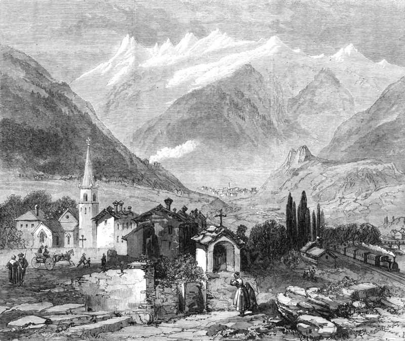 The new overland route to India: Modane, at the north end of the tunnel under Mont Cenis, 1869. Creator: Unknown.
