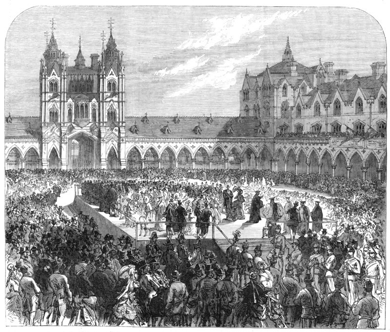 The Opening of Columbia Market...: the Archbishop of Canterbury speaking, 1869. Creator: Unknown.